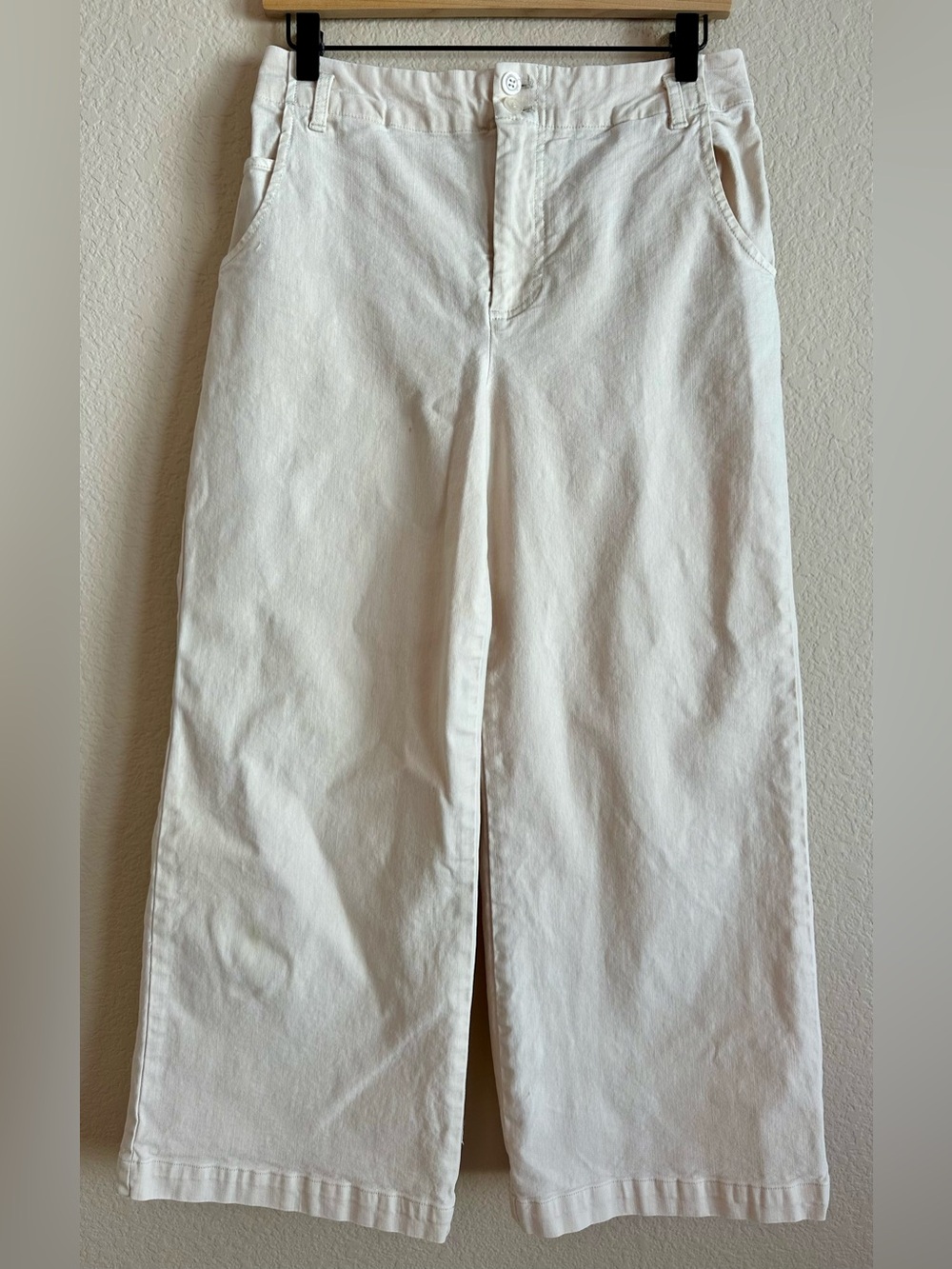 YFB Young Fabulous & Broke Pants Cream Wide Leg Womens M Cotton Blend Streetwear